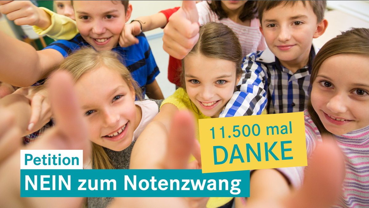 11'500 Menschen haben unser Anliegen bereits unterstützt! Danke, Danke, Danke! 
Nun heißt es noch einen Endspurt hinzulegen. Bitte teilt den Link zur Petition noch kräftig in Euren Netzwerken: openpetition.eu/!KeinNotenzwang