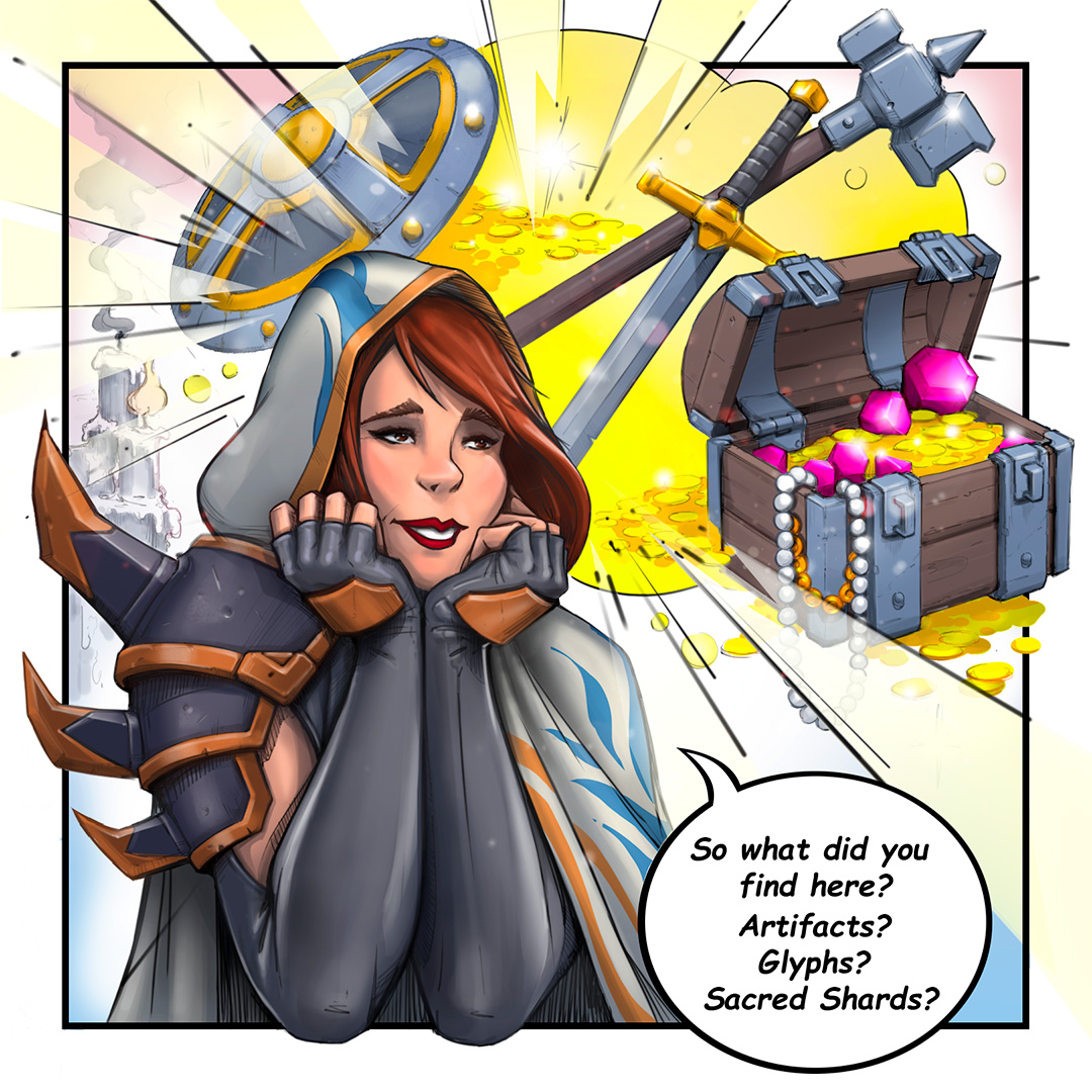 RaidRPG's tweet photo. Daring adventurers from all across Teleria have ventured into the forgotten crypts and tombs in search of invaluable treasure since time immemorial... Of course, they might not always agree on what counts as an ‘invaluable treasure’. https://t.co/isz0NBh3gd
