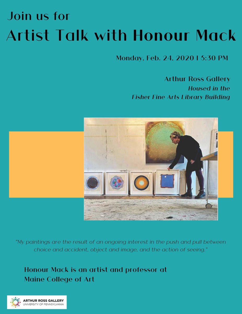 Arthur_Ross's tweet image. Join us tonight for an exciting conversation with artist and professor Honour Mack! 5:30 PM at the gallery!