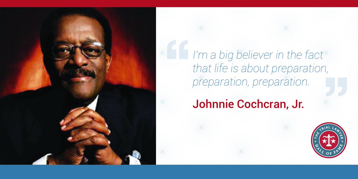 Find out how over 65 inductees have made an impact on American justice at triallawyerhalloffame.org/inductees/. Johnnie Cochcran is one of our true champions. #legallegacy #triallawyer #halloffame The Cochran Firm