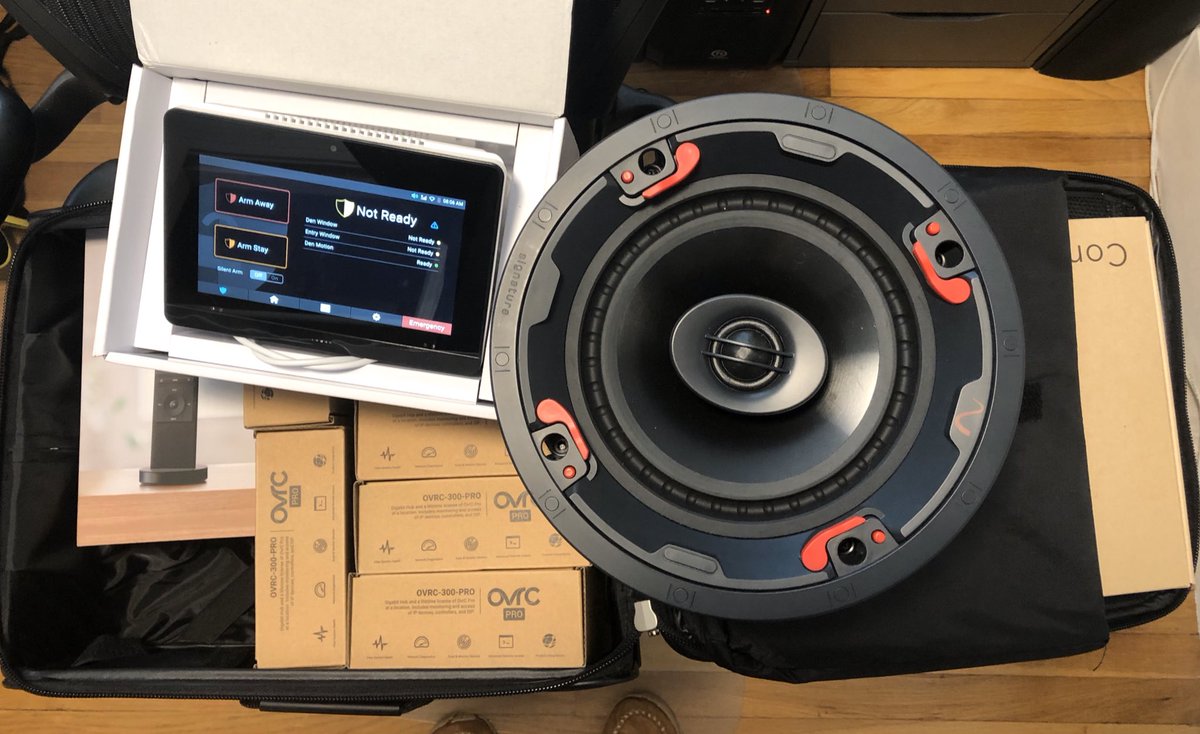 automateurhome's tweet photo. Back from PTO, switching the suitcase from vacation mode to work-mode with samples of new & existing @Control4 & @SnapAV products.
#control4 #snapav #neeoremote #clareone #ovrc #signaturespeakers https://t.co/LqyJEX2CZl