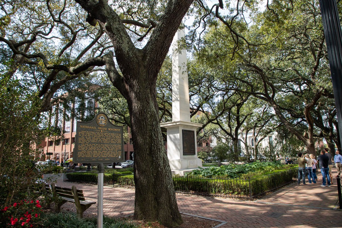 In typical Savannah-fashion, not all monuments are in their namesake square. Can you name the square where you'll find the Nathanael Greene Monument? #SavannahTaste #VisitSavannah