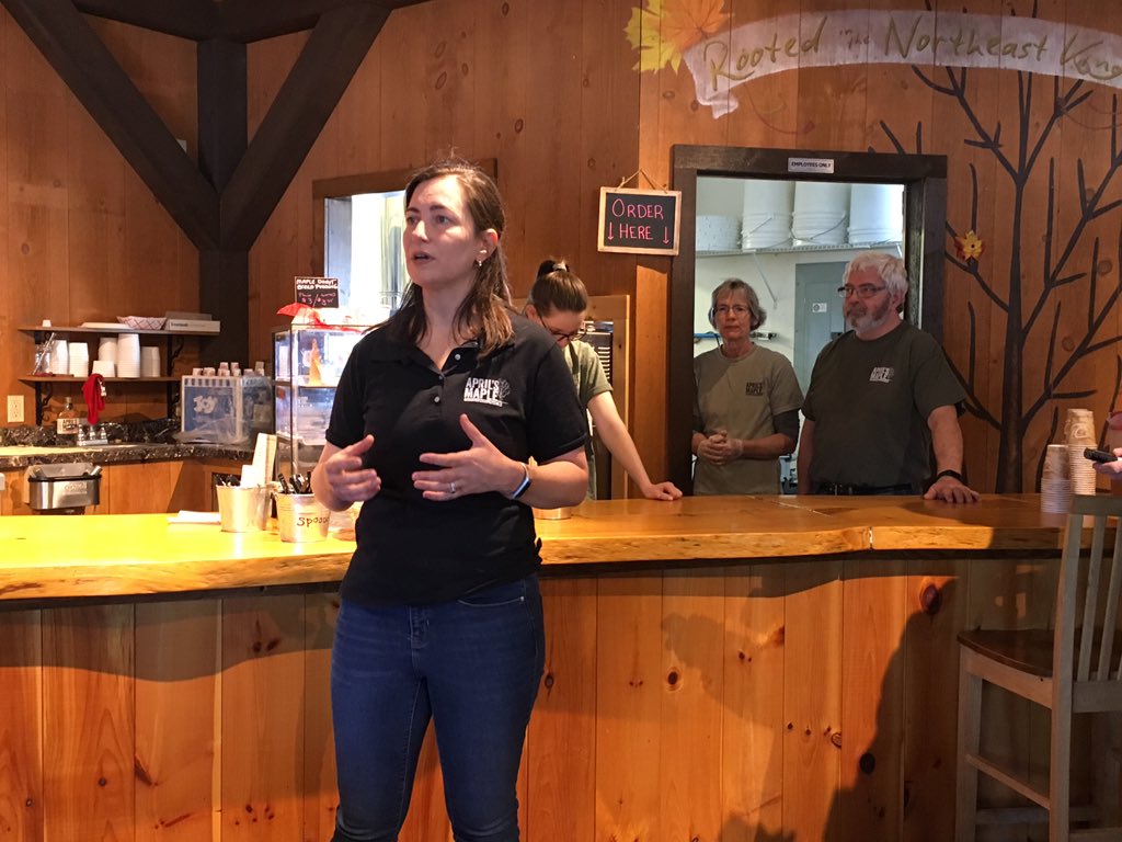GovPhilScott's tweet photo. Thank you to April's Maple for hosting my team &amp; members of @NCChamberofC for a great lunch as part of #VTCapitol4aDay. Great to chat w/ these employers about workforce challenges and economic opportunities, and to learn more about April’s success here in Essex County. https://t.co/FA001Afvsl