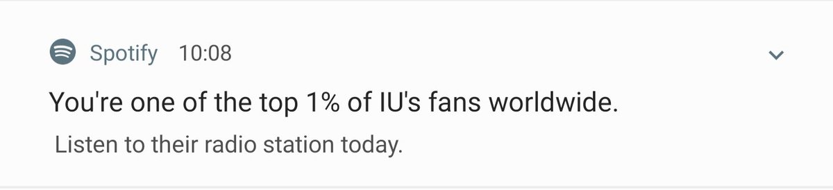 LeelaMoonshine's tweet photo. I'm a proud Uaena to be in the top 1% Worldwide ❤️
Keep streaming and enjoying yall 😊
#IU #spotifytop #Spotify https://t.co/FeSVpIoxbX