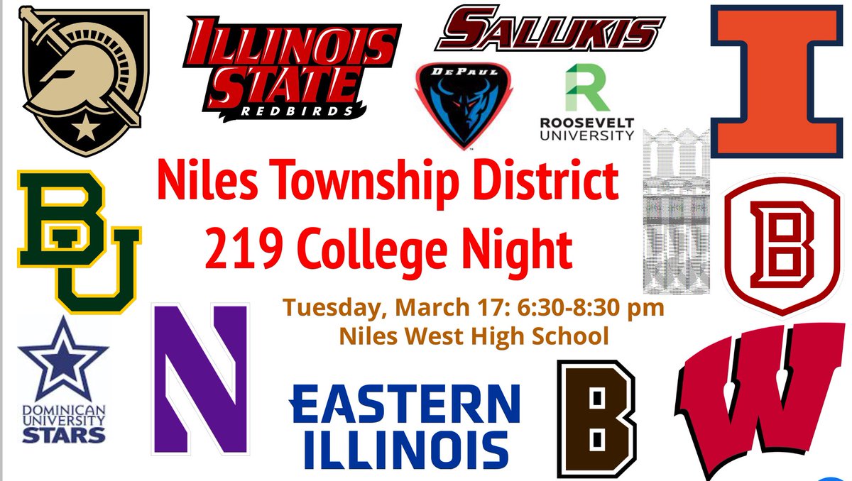 NTHS D219 College Night, March 17th.  More than 200+ colleges will attend . . . Save the Date! #nths #NWCCRC