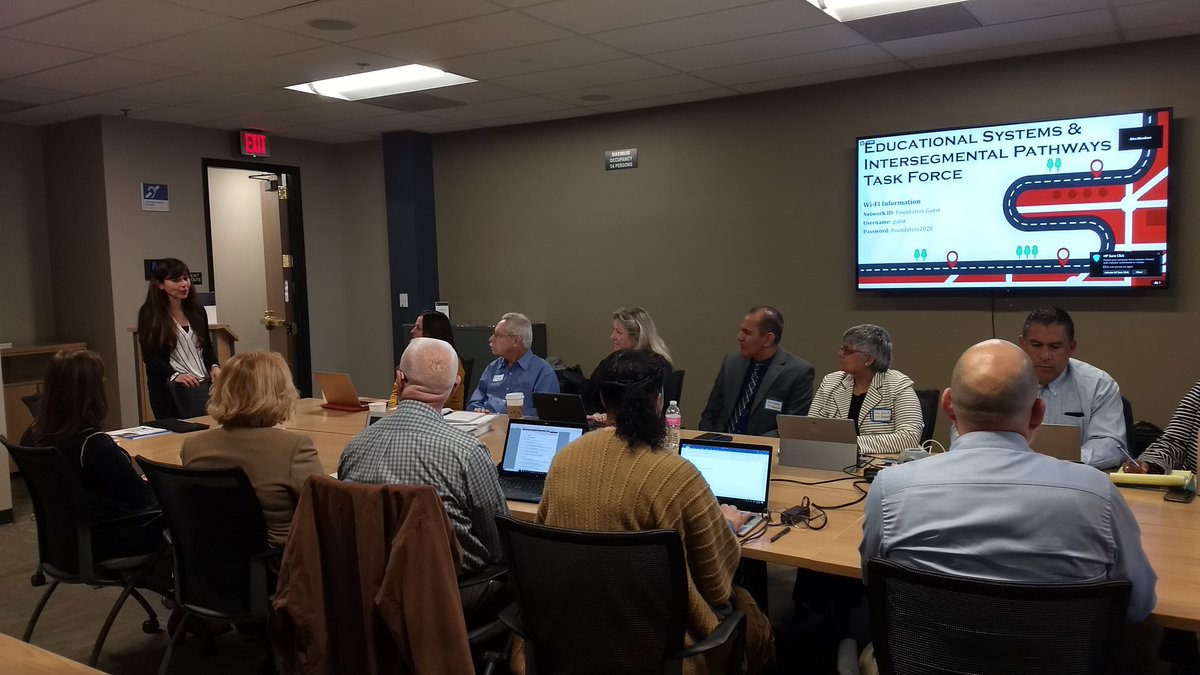 doc9x's tweet image. @sonyachristian welcoming the ESIP Task Force, declaring that the #programmapper is "necessary for equity. Students from Delano, where the baccalaureate agreement is 4%, need the program mapper to be able to understand how to get there." @amichaelberman @BAKcollege