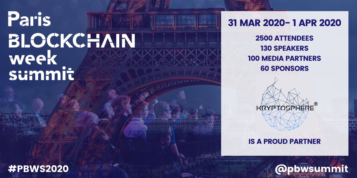 Nous sommes partenaire officiel de @PBWSummit ! Le plus grand évènement européen sur la #blockchain et les #nouvellestechnologies. Retrouvez-nous à <a href="/joinstationf/">STATION F</a> du 31 mars au 1er avril. 🚀
Profitez de 30% de réduction avec le code : KRYPTOSPHERE30
eventbrite.fr/e/paris-blockc…