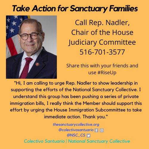 NSC_CS's tweet photo. Call @RepJayapal @RepZoeLofgren @RepJerryNadler & @SpeakerPelosi to support sanctuary families today! Share widely. #RiseUp #LetEdithStay #FourYearsTooLong #CarmelaLibre #AlexBelongsHere #RiseUp #ColectivoSantuario #FamiliesBelongTogether @ifcla @NSMPhilly @SanctuaryAustin https://t.co/RDRQclGhcU