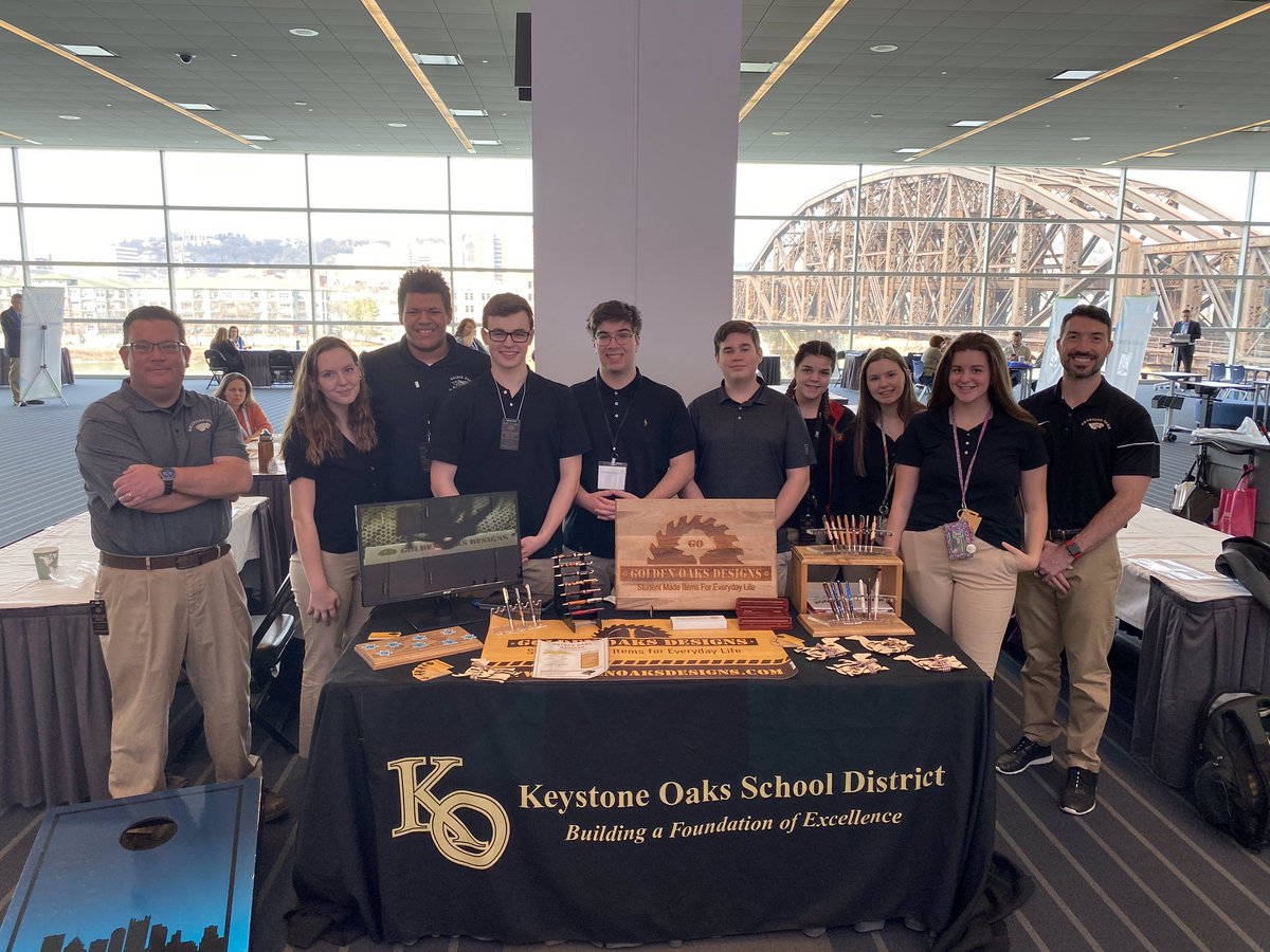 Keystone Oaks SD (@kogoldeneagles) on Twitter photo #KOProud to have <a href="/G_O_Designs/">Golden Oaks Designs</a> represent Keystone Oaks & <a href="/RWScholars/">Real World Scholars</a> <a href="/EdCorps/">EdCorps</a> at <a href="/peteandc/">PETE & C</a>! If you’re there, be sure to stop by and check out their amazing handmade products! 💛🦅🖤 <a href="/KOHS_Linnert/">Mike Linnert, Ed.D.</a> <a href="/KOHS_TechEd/">KOHSTechEd</a> <a href="/curriculum_kosd/">Shannon Varley</a> <a href="/KOSDSuper/">Bill Stropkaj</a> #PeteANDC #KOProud to have <a href="/G_O_Designs/">Golden Oaks Designs</a> represent Keystone Oaks & <a href="/RWScholars/">Real World Scholars</a> <a href="/EdCorps/">EdCorps</a> at <a href="/peteandc/">PETE & C</a>! If you’re there, be sure to stop by and check out their amazing handmade products! 💛🦅🖤 <a href="/KOHS_Linnert/">Mike Linnert, Ed.D.</a> <a href="/KOHS_TechEd/">KOHSTechEd</a> <a href="/curriculum_kosd/">Shannon Varley</a> <a href="/KOSDSuper/">Bill Stropkaj</a> #PeteANDC