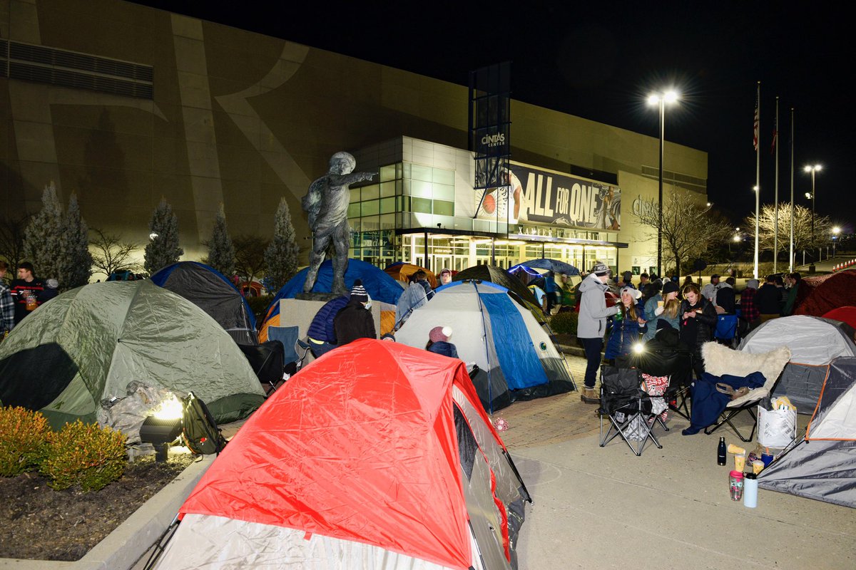 XavierU's tweet photo. Our student support is intense! Or... in tents. 🙅‍♂️🙅‍♀️⁣
⁣
@XU_Xtreme_Fans from all class levels set up a temporary campsite with 160+ tents over the weekend to get ready for Saturday's game against No. 12 Villanova at Cintas Center.⁣
⁣
#LetsGoX https://t.co/JS3nEncaks