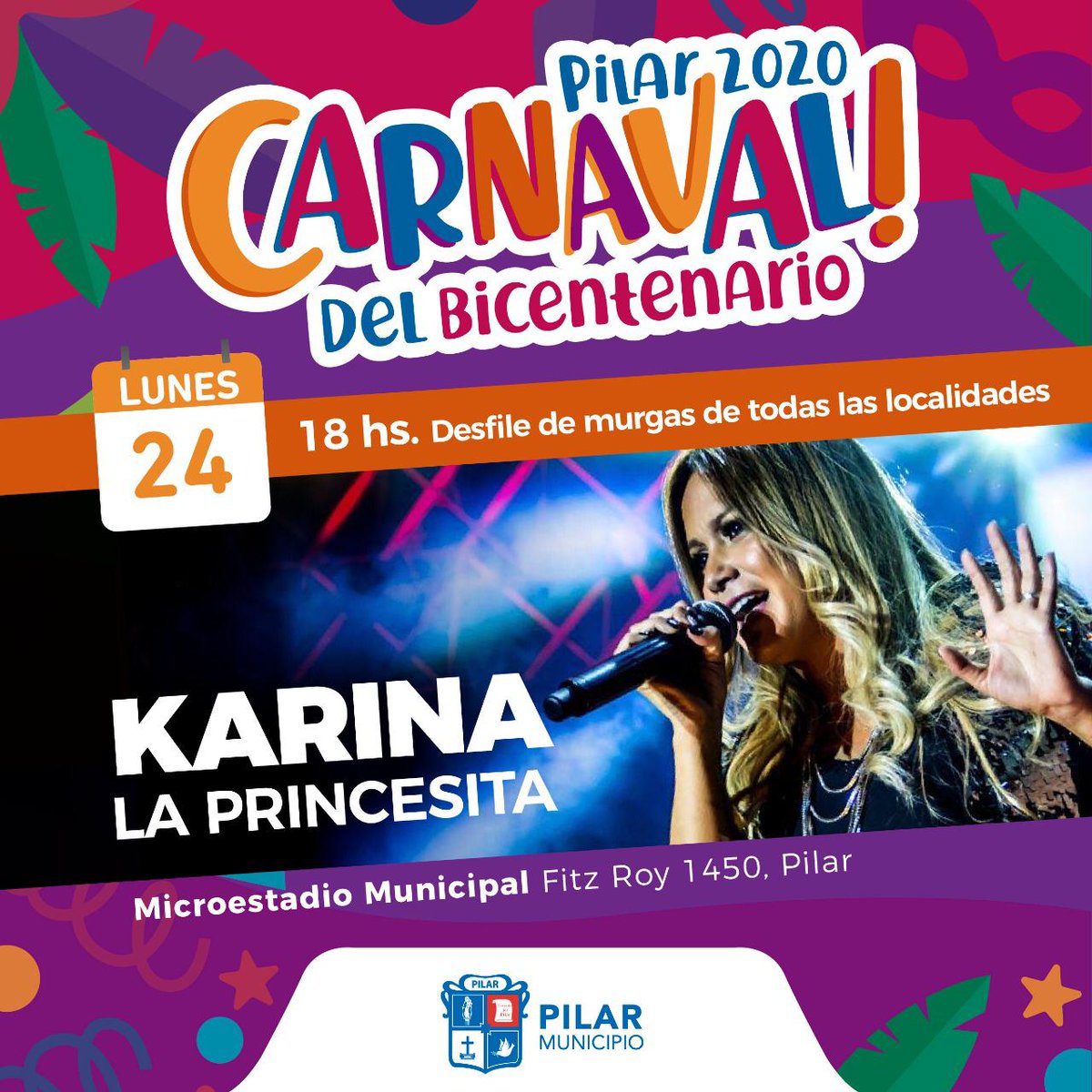 sfrodriguez1's tweet photo. Hoy en el tercer día del carnaval de todos seguimos con las murgas esperando el recital de la princesita Karina te esperamos para seguir compartiendo en familia los carnavales del bicentenario 
#IntendenteAchaval https://t.co/Wm0NHkFUmx