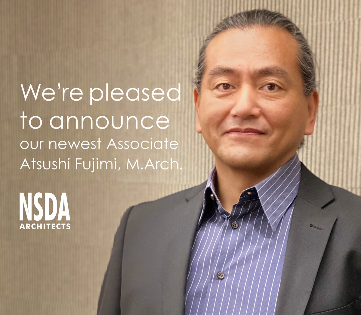NSDA_Architects's tweet photo. Our newest Associate Atsushi Fujimi! Atsushi plays an instrumental role in the growth and success of the firm and brings a depth of design experience, technical skill and project management efficiency to each project. https://t.co/i2WWIO83oG
