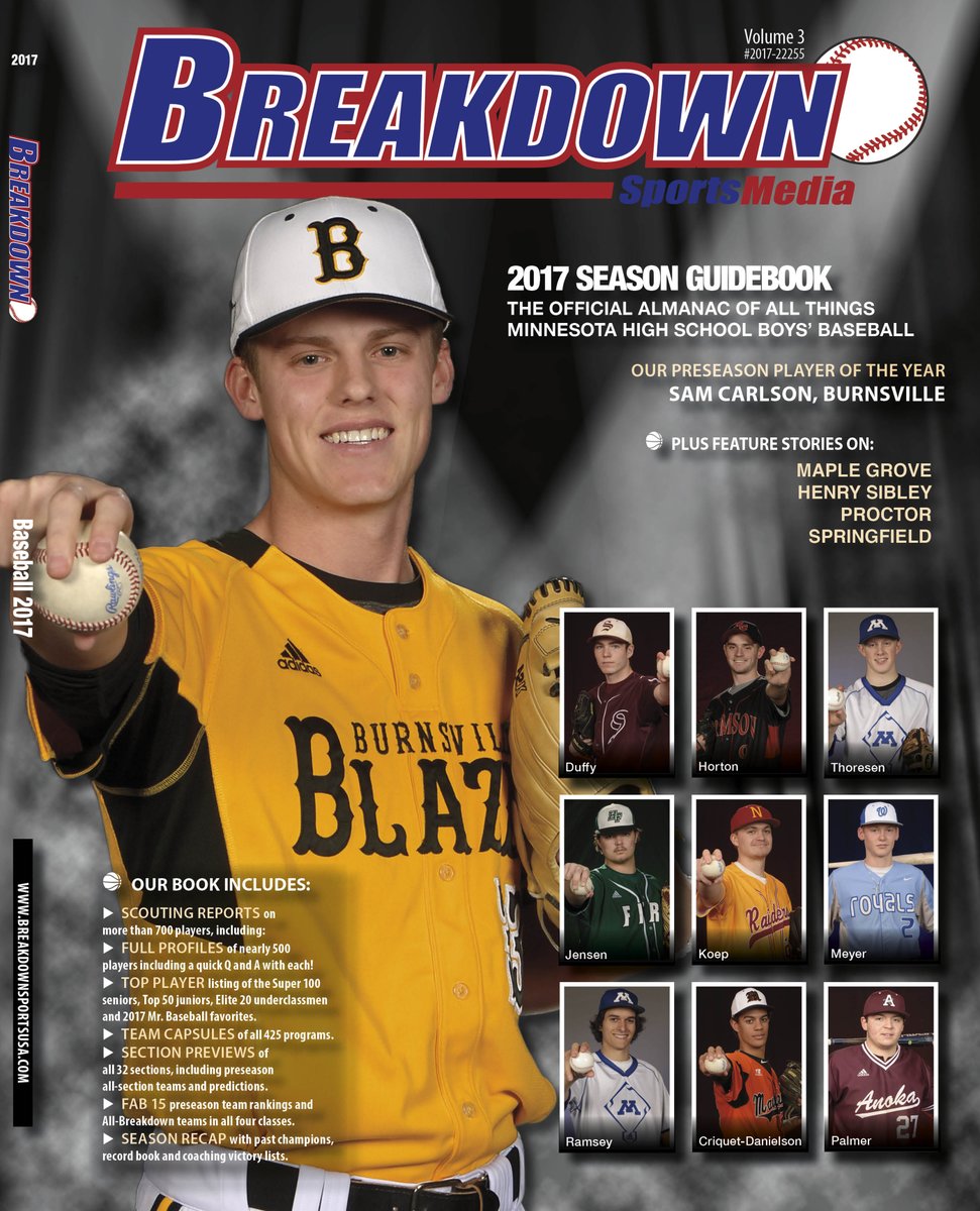 Breakdown Sports USA (@breakdownusa) on Twitter photo Congrats to our 2020 baseball cover guy, <a href="/MaxCarlsonn/">Max Carlson</a> from <a href="/burnsvillebb/">Burnsville Baseball</a> ! He joins his older brother Sam as a cover boy on our @BreakdownBSB books through the years...
Also, congrats to all the players who were nominated and participated in this year's book, our biggest yet! Congrats to our 2020 baseball cover guy, <a href="/MaxCarlsonn/">Max Carlson</a> from <a href="/burnsvillebb/">Burnsville Baseball</a> ! He joins his older brother Sam as a cover boy on our @BreakdownBSB books through the years...
Also, congrats to all the players who were nominated and participated in this year's book, our biggest yet!