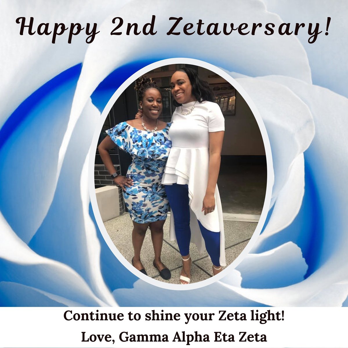 GAHZZetas's tweet photo. Happy ZETAversary to Sorors LaToya Clark and Dr. Sherley Xavier. 💙⠀
#communityconscious #actionorientedorganization ⠀
⠀
#ΓΑΗΖ #ZetaPhiBeta #ZPhiB2020 #gahzzetas ⠀
⠀
#Bethesda #Potomac #MontgomeryVillage #GermantownMD #Poolesville #montgomerycountymd https://t.co/fWVh7FAo2n