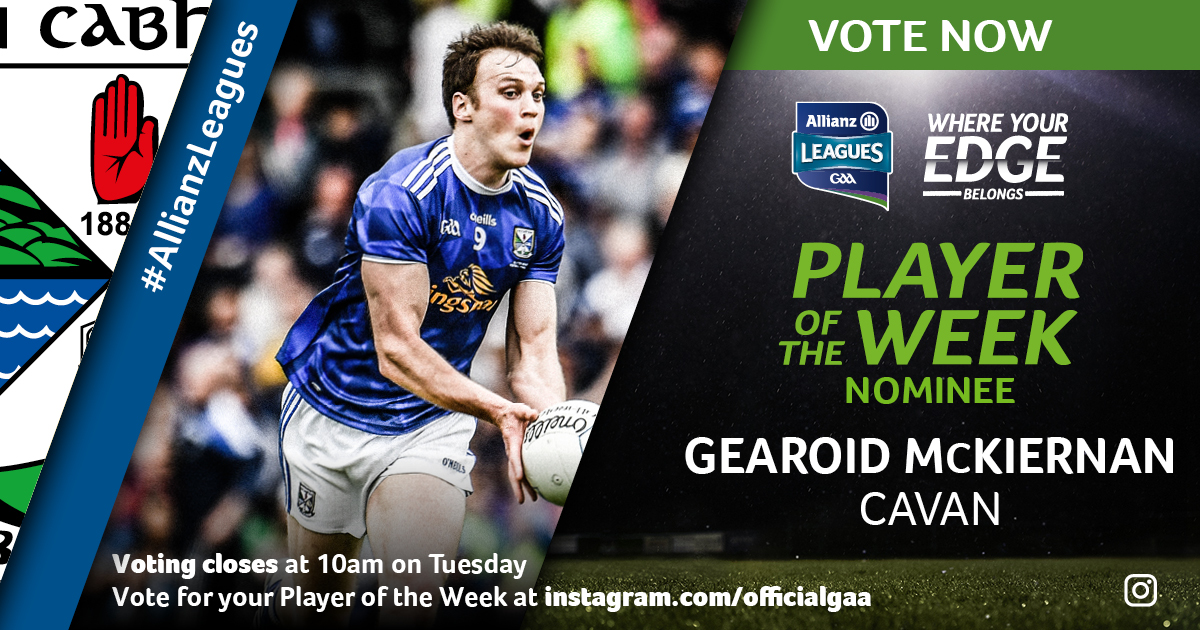 Gearoid McKiernan impressed for <a href="/CavanCoBoardGaa/">Official Cavan GAA</a>, scoring five points in their Division 2 #AlianzLeagues win over Fermanagh on Saturday evening! Is he your GAA.ie Football Player of the Week? Vote now on the GAA Instagram Stories.