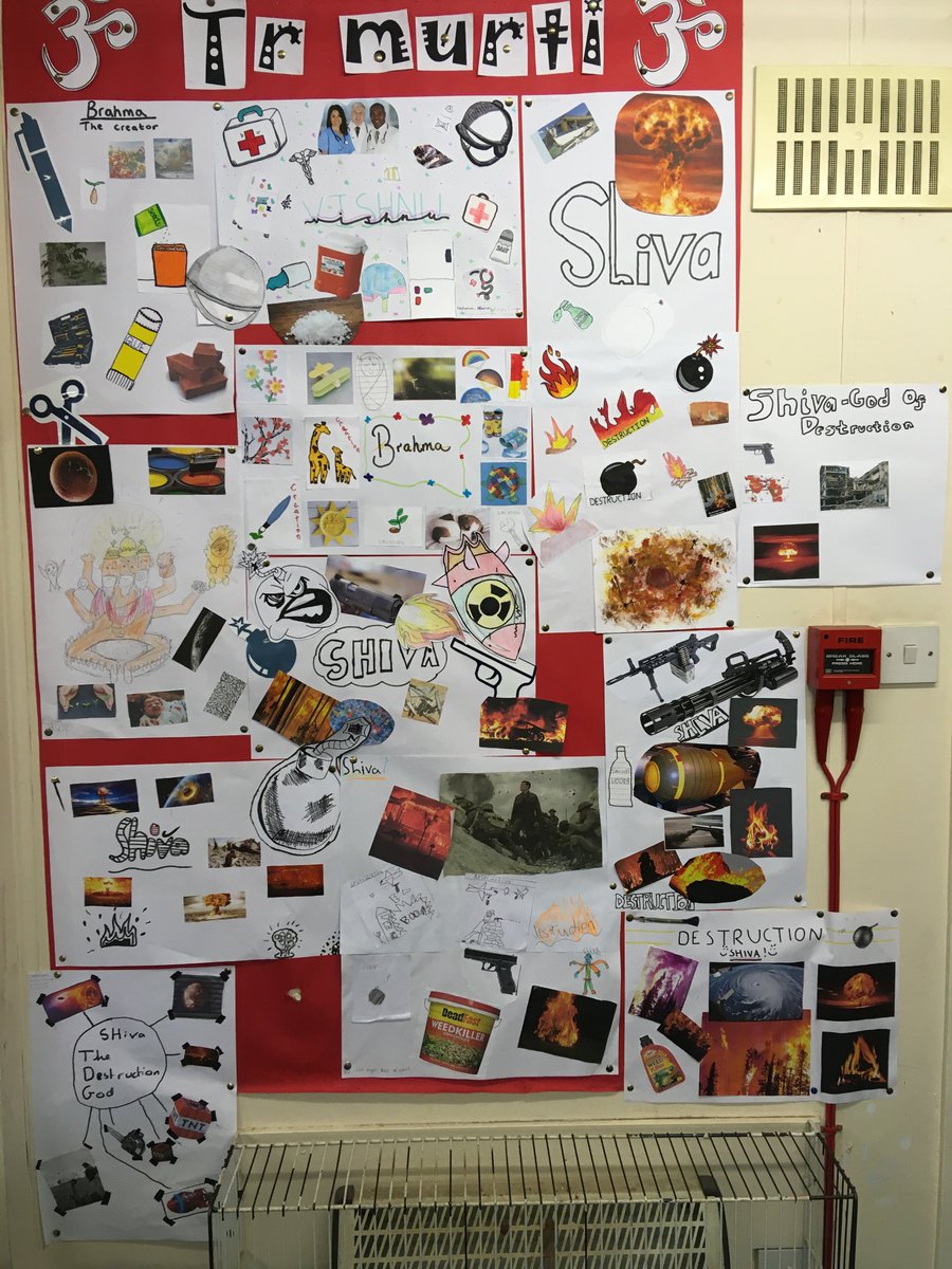 BanchoryRMPS's tweet photo. Some great work from S1s, thinking in teams about how Hindus' understanding of the Trimurti can be interpreted in today's world:
- Brahma (creation)
- Vishnu (preservation)
- Shiva (destruction).
Well done all!
#LearningFromReligion
#RTBA https://t.co/XYQy6EKkb4