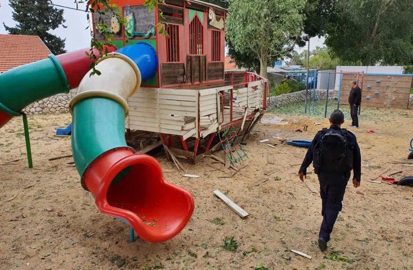 Per @IDF, a rocket fired from #Gaza just hit a children’s playground in the Israeli city of Sderot. Children should never be targets. But this is life in Israel for children. How would you feel and what would you do if this was the local playground your children played in?