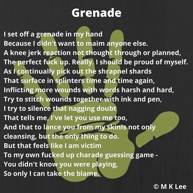 Grenade #poetry #poetsoninstagram ift.tt/2QYpCxD ift.tt/2Tehiev