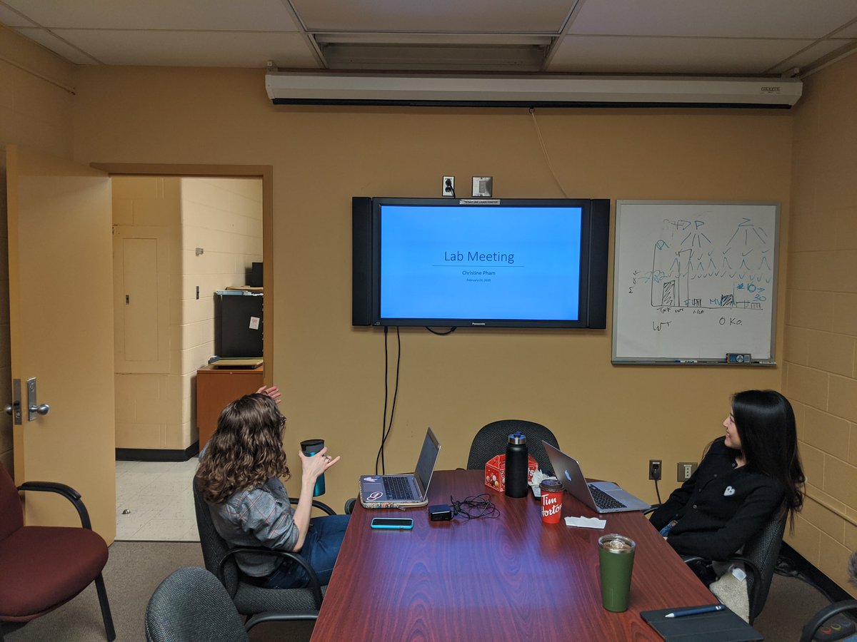 grayowenlab's tweet photo. First lab meeting presentation by our new grad students, Sonia and Christine! https://t.co/5KbArPZVht