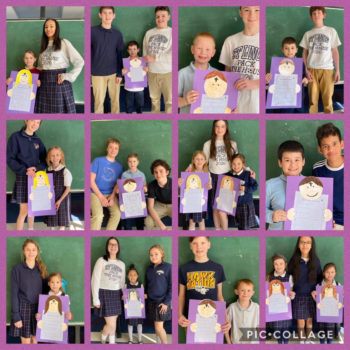 stlinushawks's tweet photo. Last week the 8th graders helped their 2nd grade Sacramental Buddies prepare for Ash Wednesday and the Lenten Season with a fun and meaningful activity. 💙🙏🏻💛@ChiCathSchools @RiggJim https://t.co/ku4bRwDkBD