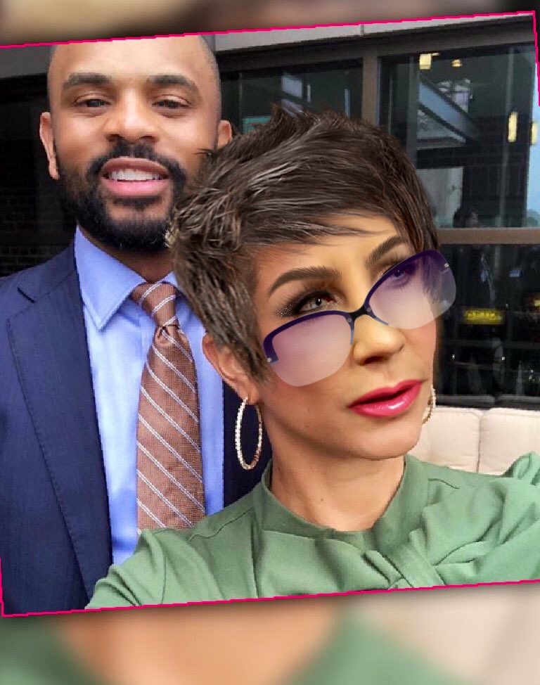 VickiGuidice's tweet photo. Relaxing today with my good friend and transracial goddess Rachel Dolezal. Also spending a little time with this Don Juan. #SorryNotSorry #byerobyn #RHOP #RHOC #RHONJ #bravotv https://t.co/O2qs2Ry6KA