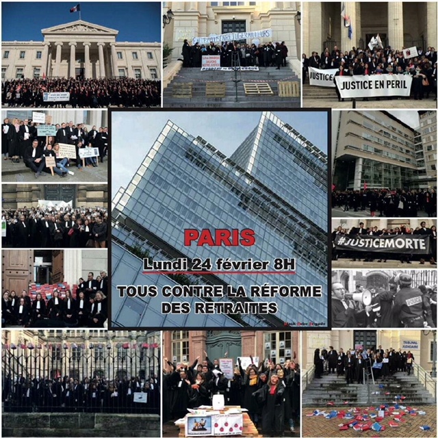 HachedRabah's tweet photo. Tribunal Judiciaire de Paris: Lundi 24 février 2020,les avocats sont contre la réforme des retraites https://t.co/5AtVxMlxN2