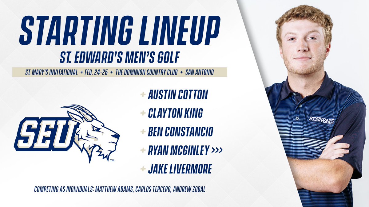 We're on the course in San Antonio. Follow along with live stats and limited live video of the tournament.

🔢 results.golfstat.com//public/leader…
🎥 lonestarconferencenetwork.com/stmu/

#FearTheGoat🐐