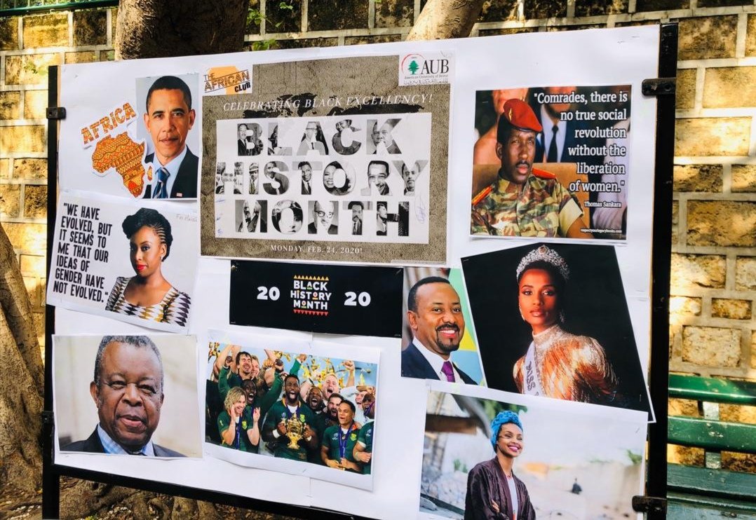 AubClub's tweet photo. I am not African becuase I was born in Africa but because Africa was born me. _Kwame Nkrumah
Celebrating #BlackHistoryMonth2020  at  @AUB_Lebanon https://t.co/wkE4rmKiTJ