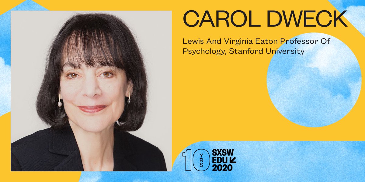 SXSWEDU's tweet photo. Carol Dweck, one of the most influential and pioneering social science scholars of the past three decades, will explore the science of human motivation for the next decade in her #SXSWED keynote. https://t.co/CfQxItZRAd https://t.co/E5l6bAVAvP