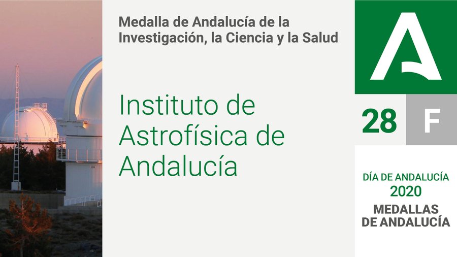 CSICAndalExtrem's tweet photo. Nuestra más orgullosa felicitación al @iaa_csic, galardonado con la 'Medalla de Andalucía' 2020. Se trata de uno de los 23 institutos del @CSIC en la comunidad autónoma ¡Enhorabuena a los 200 compañeros y compañeras que hacen posible este centro de excelencia! @AndalucíaJunta https://t.co/gqDTa6SijU