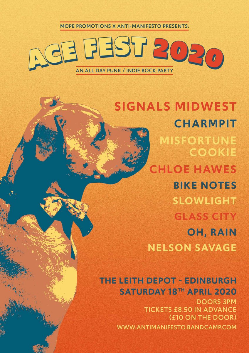 Beautiful show happening on 18th of April! <a href="/leithdepot/">LEITH DEPOT</a>  &amp; <a href="/Anti_Manifesto/">Anti-Manifesto</a> with <a href="/SignalsMidwest/">Signals Midwest</a>, <a href="/misfortunebiccy/">MisfortuneCookieBand</a>, <a href="/charmpitband/">CHARMPIT</a> , @ChloeHawes01 ,<a href="/helloslowlight/">Slowlight</a> ,<a href="/glasscitynoise/">Glass City</a> , <a href="/ohrainisaband/">oh, rαin</a> ,<a href="/nelsonsavages/">Nelson Savage</a> and Bike Notes!