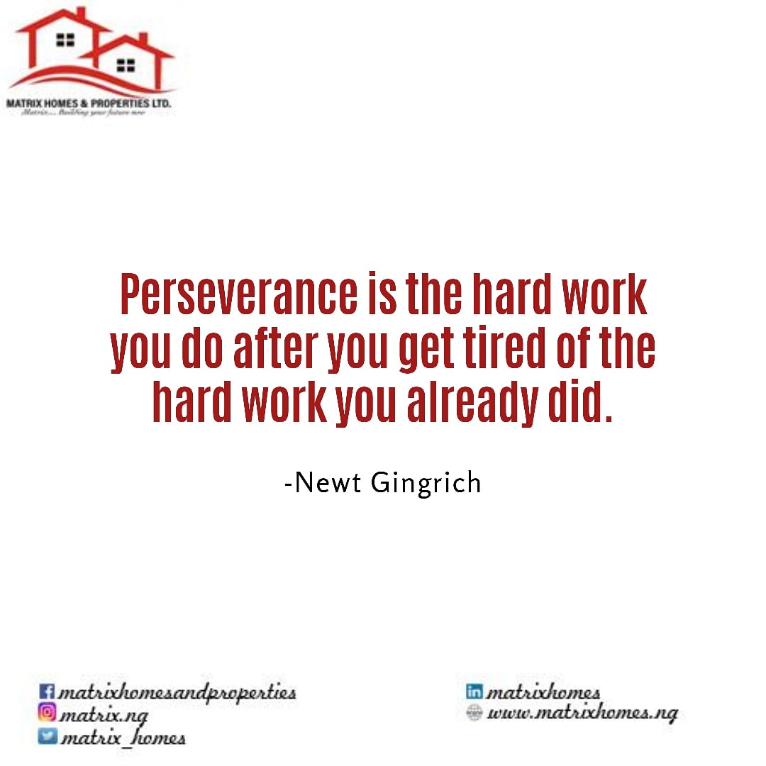Matrix_homes's tweet photo. Perseverance is doing something despite difficulty or delay in achieving it.
So while you are out there Confronting different difficulties, don't forget it doesn't matter how slow we go as long as we do not stop.
Keep Doing!
#MondayMotivation #matrixhomes
#RealEstate #Property https://t.co/fFKhjDYDsA