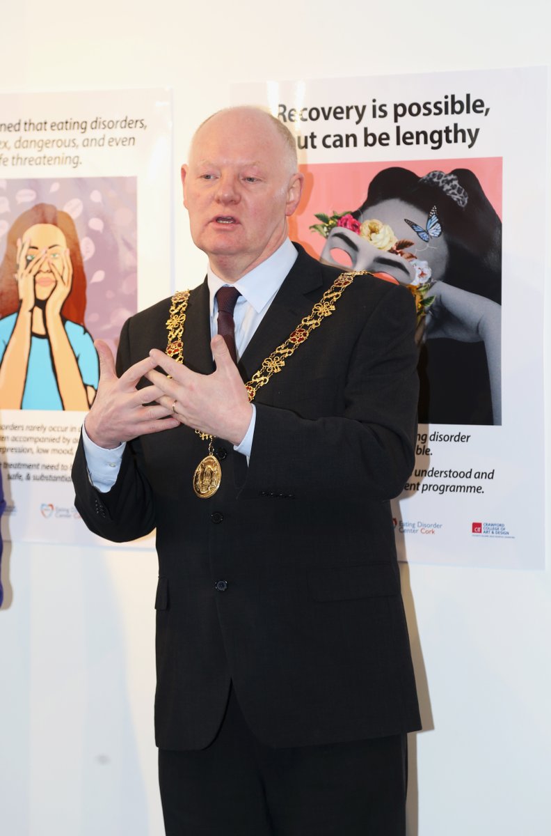 EDCCork's tweet photo. Launch of poster exhibition and EDAW 2020  today by Cllr, John Sheehan Lord Mayor of Cork. Exhibition at The Gallery 46 Grand Parade, Cork 
 #raising awareness #makinganinvisibleconditionvisible #education #breakingthesilence https://t.co/5U3HMySNAG