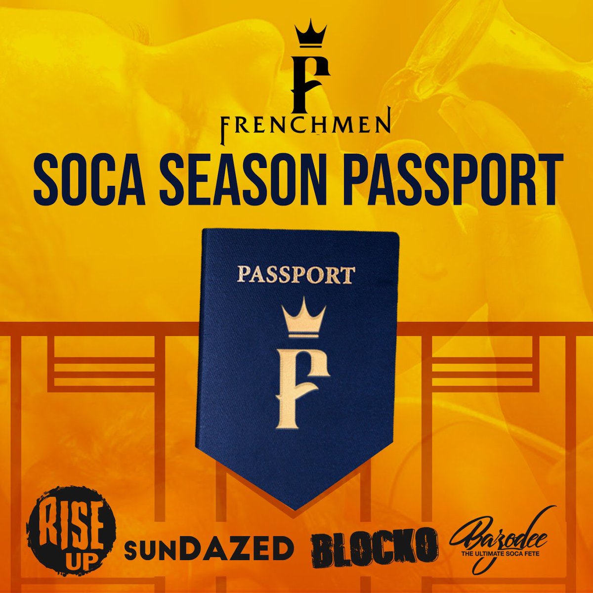 FrenchmenParty's tweet photo. Donโt miss a minute of the Season! Get your #SocaSeason Passport and experience #CarnivalInJamaica the #Frenchmen way ๐ Click the link in our bio to reserve yours now ๐คฉ
#CarnivalInJamaica
#FrenchmenParty
#JamaicaCarnival2020
#FrenchmenExperience https://t.co/Ytn2Z726Y2