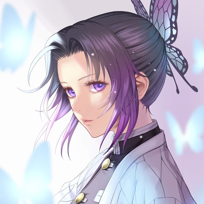 lotzさんがTwitterに投稿した胡蝶しのぶ(鬼滅の刃)のイラスト。