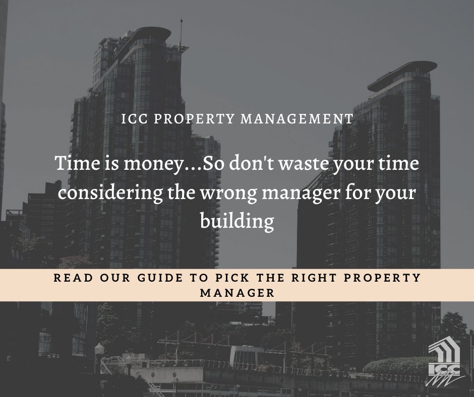 ICCPropertyMgnt's tweet image. Choosing the right property manager for your building can feel pretty daunting! Don't let that intimidate you...Read our guide to learn the right strategist to pick the right property manager for your building! buff.ly/2C5Uplw #iccpropertymanagement #propertymanager