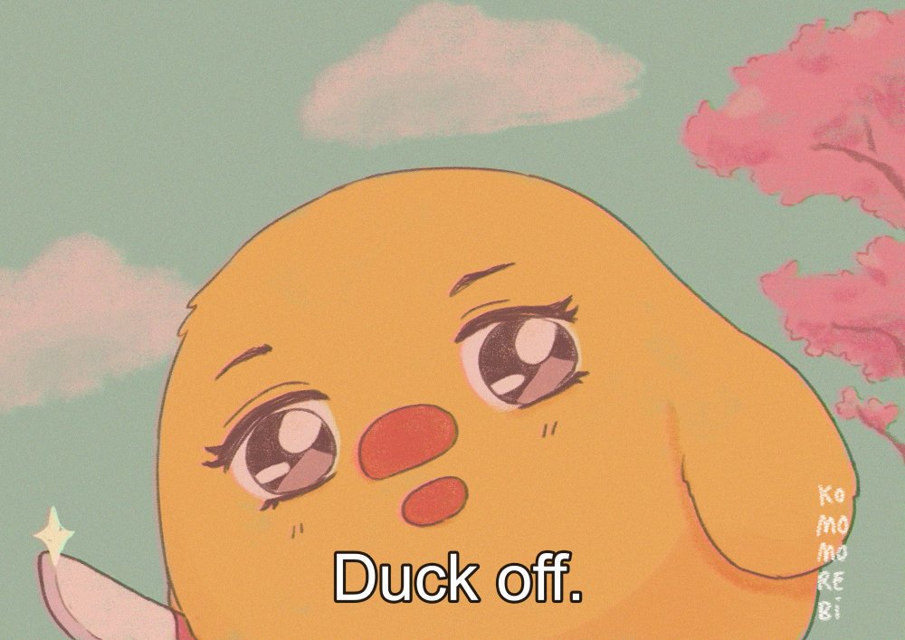 Anime Duck / Duck From Orenchi No Furo Jijou - When it pops out of its