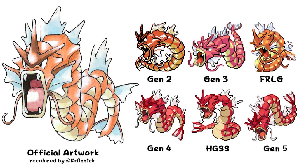 Dr. Lava on X: Lost Shiny: Orange Gyarados Red Gyarados is