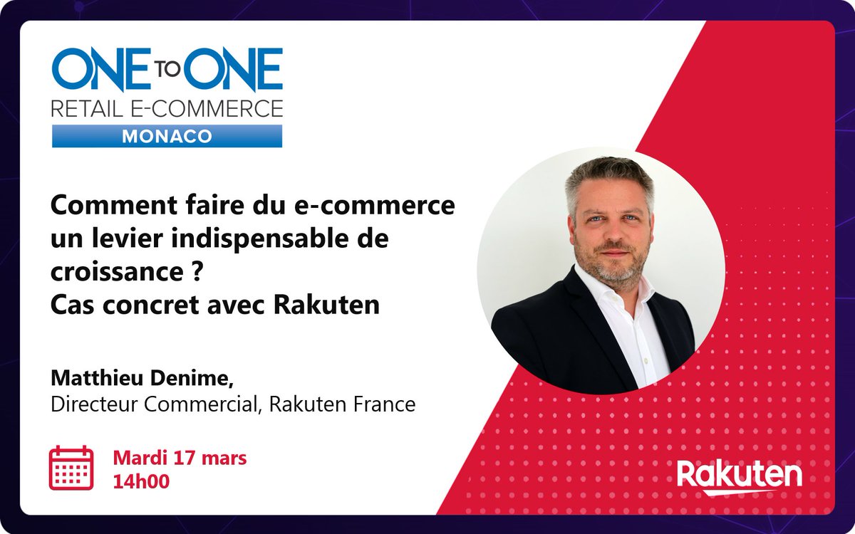 Vous êtes de passage au #1to1Monaco ? Assistez à l'atelier animé par <a href="/mdenime/">Matthieu DENIME</a> et découvrez comment Rakuten accompagne les marques et enseignes dans le développement de leur activité et peut être un véritable levier de croissance. #ecommerce
bit.ly/37l1FXG