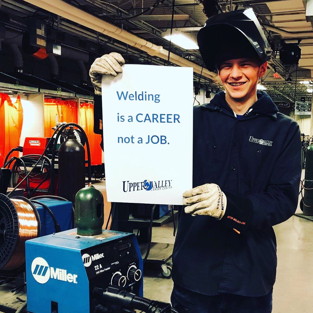 UVCareerCenter's tweet photo. Welding, like all skilled trades, is a CAREER, not just a "job". There are so many promising opportunities for our Welding Trades students like Ethan Aufderhaar.    
With additional training and certifications the possibilities in this field are endless.

#thisisuvcc #ctemonth https://t.co/3HG6v2vAnX
