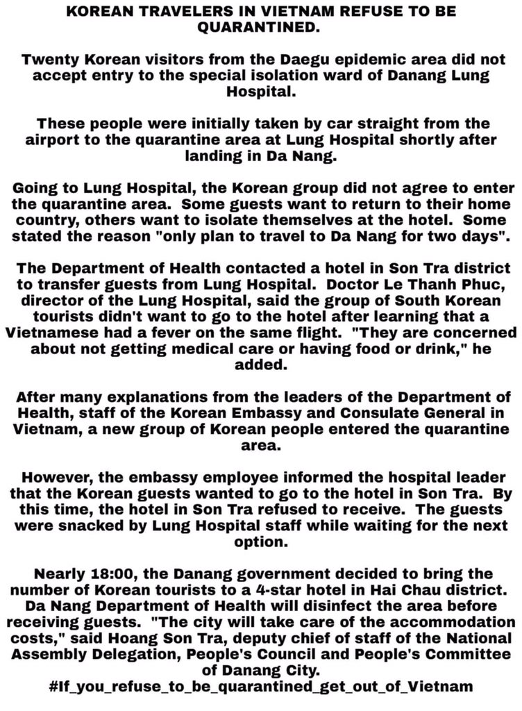 duong_15's tweet photo. #If_you_refuse_to_be_quarantined_get_out_of_Vietnam 🇻🇳🇻🇳🇻🇳
#격리를거부하면베트남을떠나십시오 
#Covid19
 Không hợp tác tử tế thì biến https://t.co/75xbORg3Y6