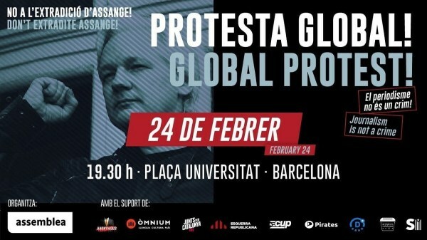 Avuí manifestació en contra de l'extradició d #Assange