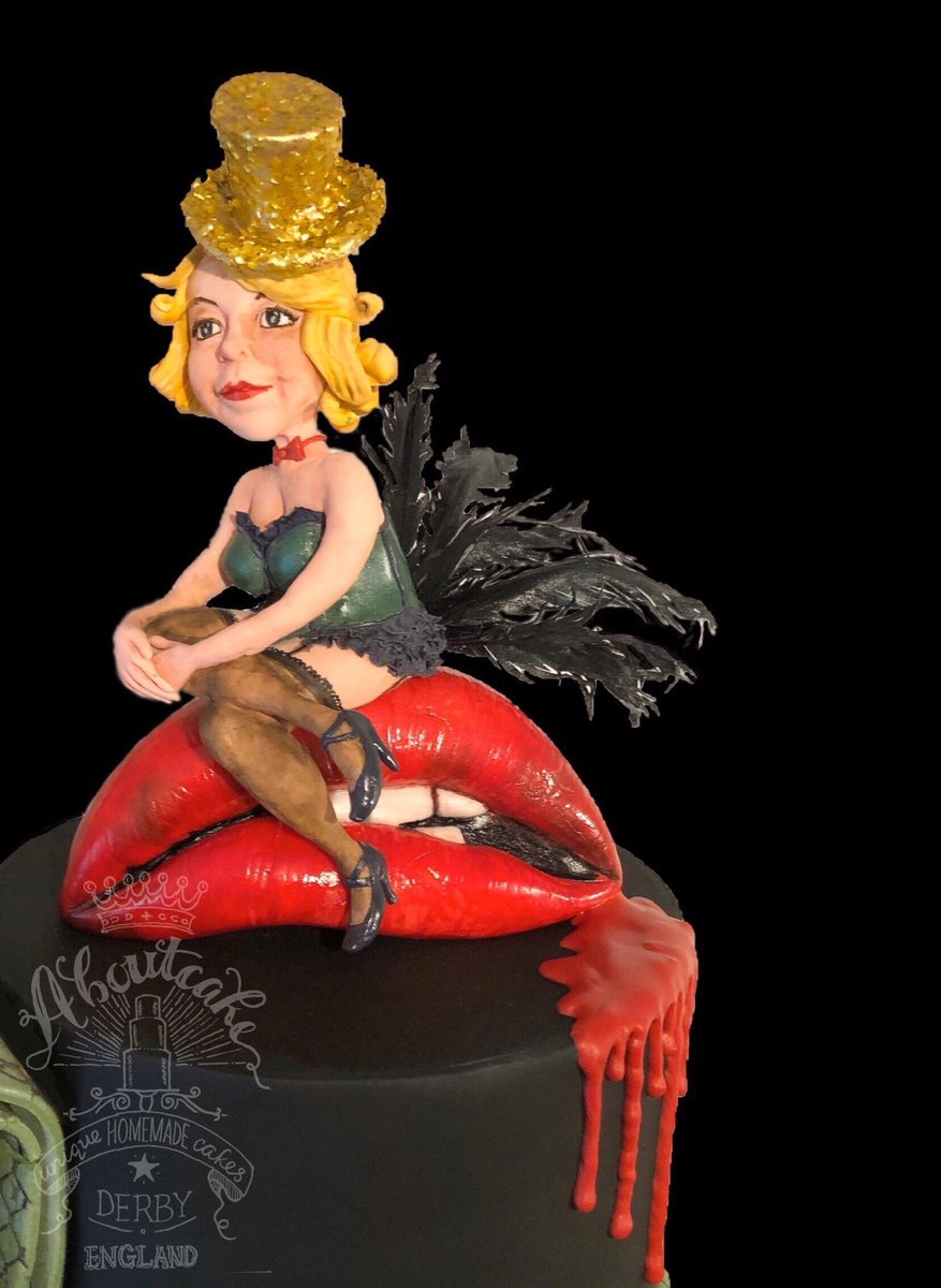 AboutcakeDerby's tweet photo. Sugar model burlesque birthday girl.#nohashtagforthat with edible frilly pants and wafer paper feather bustle. #rockyhorrorshowcake #burlesquecake #cakeartist #aboutcake #derbycakes https://t.co/jOxNwiZMag