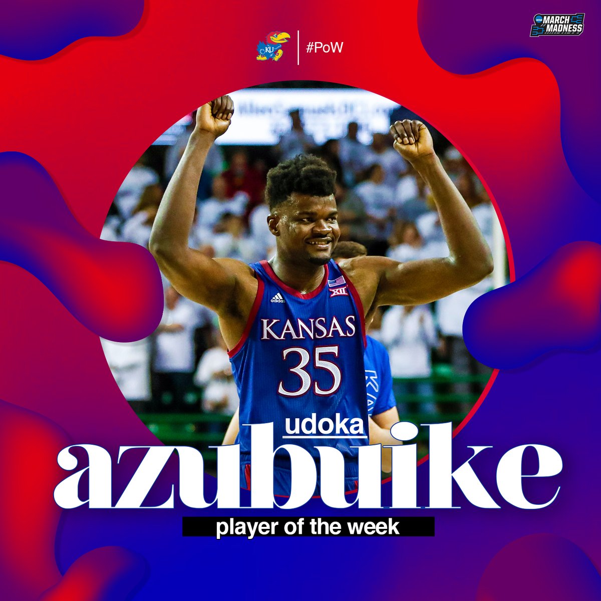 MarchMadnessMBB's tweet photo. 🏆 Weekly Honors! 🏆

Congrats to Udoka Azubuike and BYU on earning Player and Team of the Week from @TheAndyKatz! https://t.co/9J80Xjyhed
