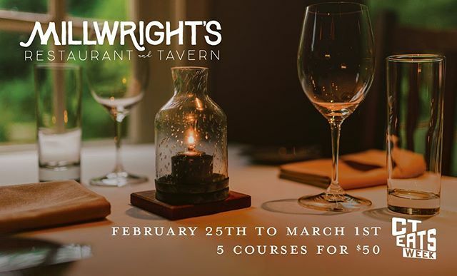 Join us Tuesday to Sunday for CT Eats Week ✨ 5 courses for $50,  call or go online to make your reservation 🎉 #cteats #cteatsweek #ctrestaurantassociation #millwrights #millwrightsrestaurant #millwrightstavern #millwrightsloft #simsbury #simsburyct #… ift.tt/2vd1Sir