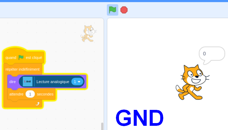 framboise314's tweet image. Lire l&apos;entré #analogique d&apos;un @arduino #UNO avec #Scratch3 sur un @Raspberry_Pi 4 : fait !
Read #analog input #A1 on #ArduinoUno with #Scratch 3 on an #RaspberryPi4 : Done !