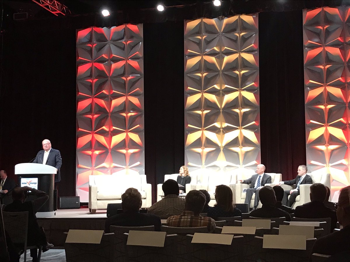 AilbheGoodbody's tweet image. Red Conger, president and COO Americas at Freeport McMoRan, speaks at the beginning of the @smecommunity MineXchange keynote session - “Welcome to copper country!” @FM_FCX #mining #MineXchange