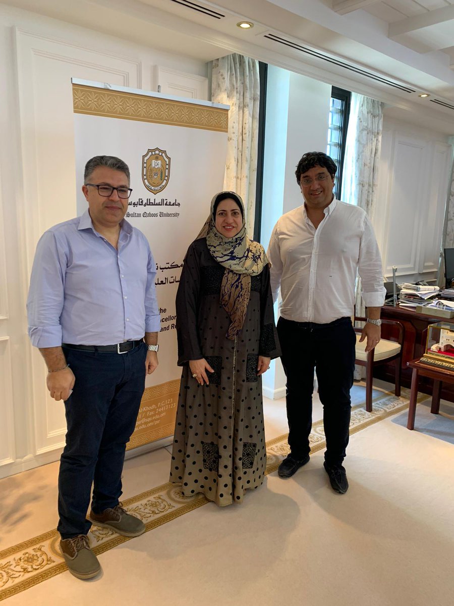 Replica_project's tweet photo. #ReplicaTour continues, today @CoeharUnict director Giovanni Li Volti, and Co-project leader, Massimo Caruso are in Oman, at the Department of Biochemistry of the Sultan Quabos University 

#coEHAR #ReplicaProject https://t.co/6Zsoj9fvQi