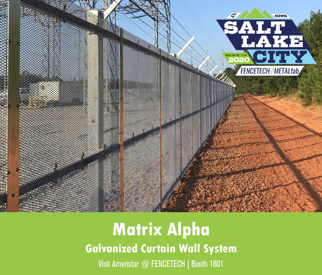 AmeristarFence's tweet photo. Our NEW Galvanized Curtain Wall System, Matrix Alpha, will be at #FENCETECH2020! Come by booth #1601 to learn more about our new system! Get the full inside scoop on our booth here: https://t.co/TOWC0KlT4P #AmeristarEvents #AmeristarMatrix https://t.co/ffzGNcdLU6