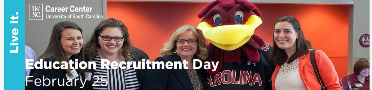 UCPSNCCareers's tweet photo. Hello @UofSC students! #TeamUCPS is looking forward to meeting you tomorrow at  the Education Recruitment Day. The Career Fair starts at 3:00 p.m. in the Pastides Alumni Center. Be sure to have your resume ready! #BetheBest @UCPS_MonroeNC @AGHoulihan @MsAndersonUCPS https://t.co/jdsRPgF3tP